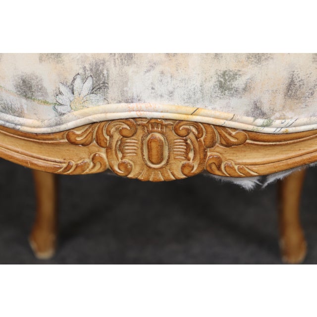 Set 6 Light Beechwood Louis XV Style Carved Dining Side Chairs For Sale - Image 10 of 13