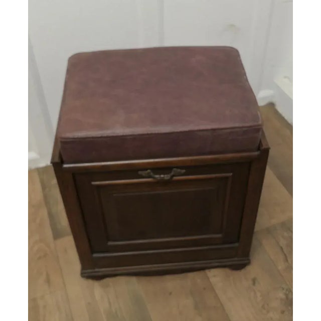 Victorian Walnut Fall Front Piano Stool, 1890s For Sale - Image 5 of 7