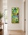 Original abstract floral oil painting on unstretched canvas, signed by artist Youn Cho, known for her vivid, spontaneous...