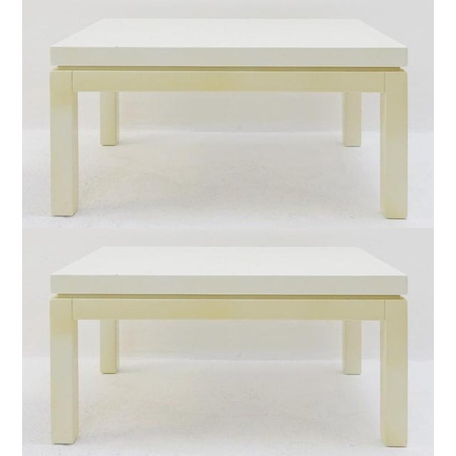 Cream White Lacquered Side Tables, Set of 2 For Sale - Image 5 of 6