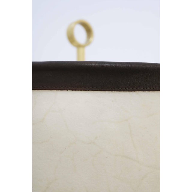 Table Lamp in Leather Parchment and Brass by Charlotte Waver, 1970s For Sale - Image 11 of 13