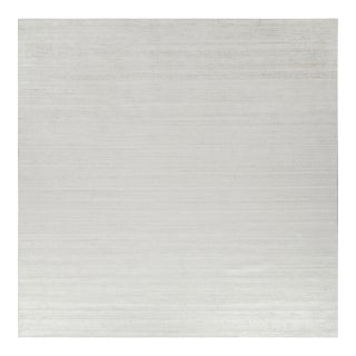 Rug & Kilim’s Oversized Textural Square Rug In Solid White and Gray Striae - 13x19 For Sale