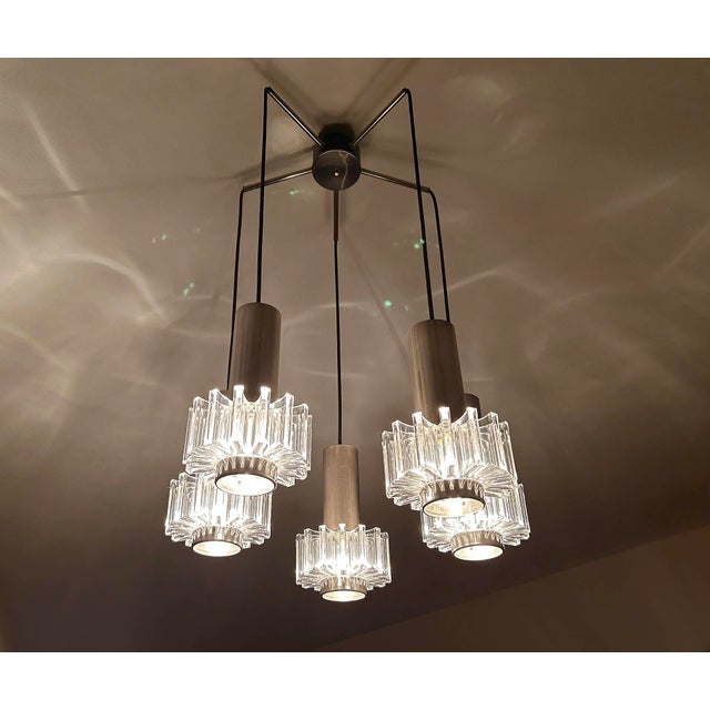 Vintage Space Age Pendant Light in Chrome Plating, Steel and Acrylic Glass from Honsel, 1970s For Sale - Image 6 of 17