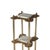 Presenting an antique Victorian plant stand offering bronzed metal frame with reeded legs, foliate platform frames housing...