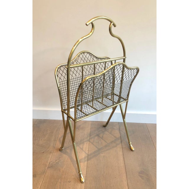 Brass Magazine Racks Attributed to Maison Jansen - A Pair For Sale - Image 6 of 13