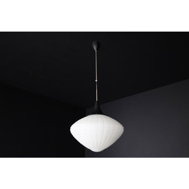 Large Mid-Century Pendant in Opaline Glass, Europe, 1950s For Sale - Image 10 of 18
