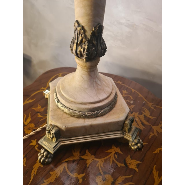 Empire-Style Bronze and Marble Table Lamp, 1890 For Sale - Image 13 of 17