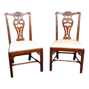 Maitland-Smith Chinoiserie Side Chairs/Pair