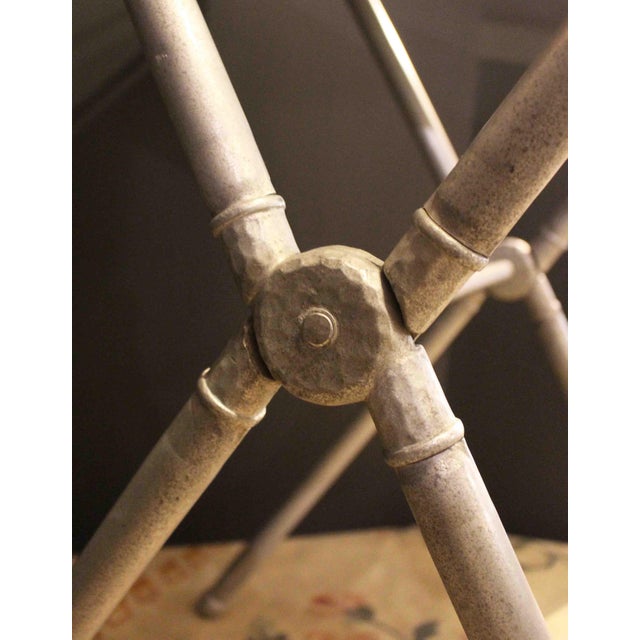 Metal Circa 1940s Hollywood Regency Cocktail Tray & Folding Stand For Sale - Image 7 of 7