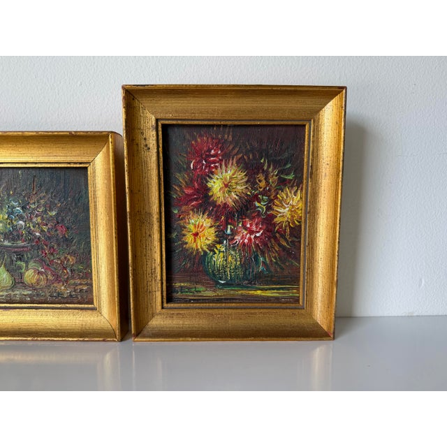 1980’s Vintage Still Life Oil on Masonite Paintings, Framed Set of 3 For Sale In Miami - Image 6 of 12