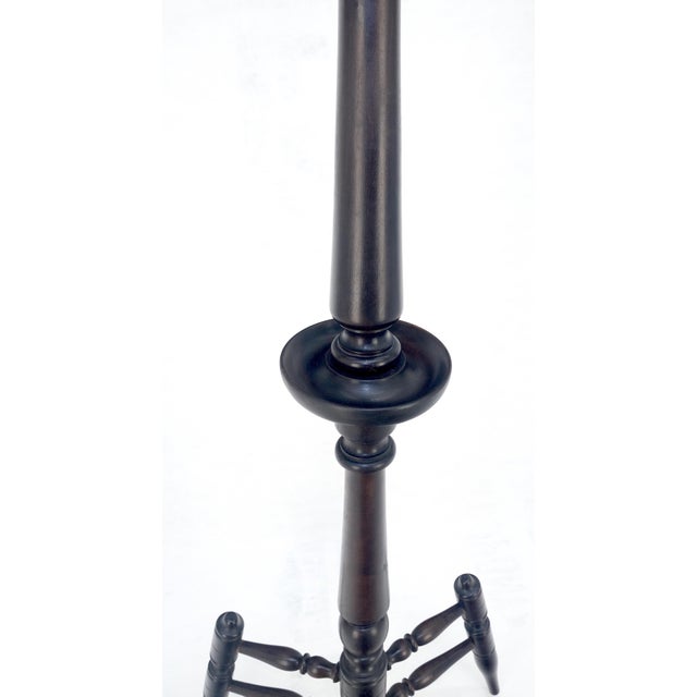 Wood Solid Mahogany Turned Wood Tripod Base Coat Rack c1940s MINT For Sale - Image 7 of 12