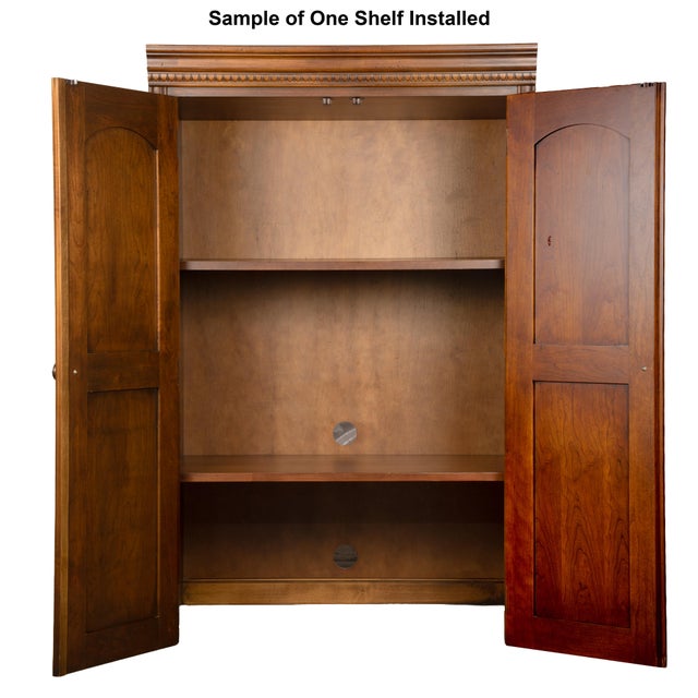 Wood 1990s Hekman Cherry Finish Corner Storage Cabinet / Bookcase | Model 5330-2446 | Open Shelving Sides + Enclosed Center | Excellent Condition For Sale - Image 7 of 18