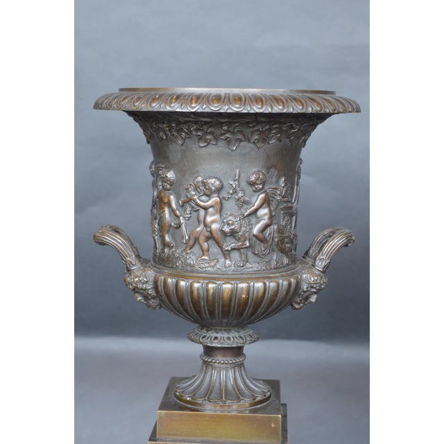 French French Bronze and Marble Vases For Sale - Image 3 of 10