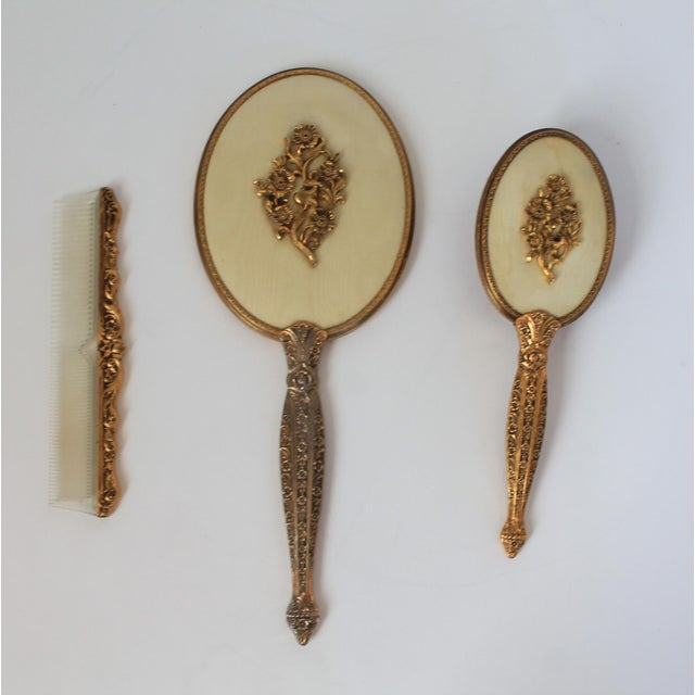 Victorian Vintage Brass Vanity Set For Sale - Image 3 of 18