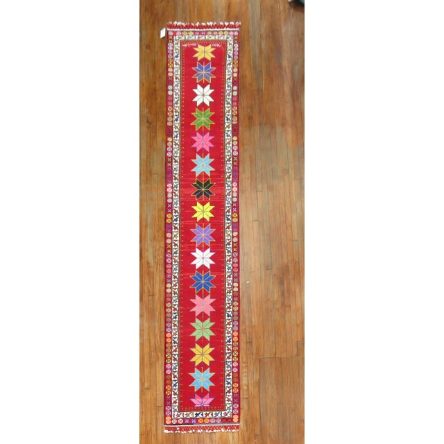 Contemporary Colorful 20th Century Turkish Bohemian Runner For Sale - Image 3 of 6