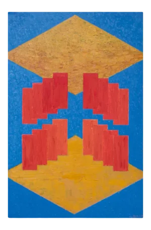 1987 Geometric Op Art Acrylic on Canvas by John W. Batista