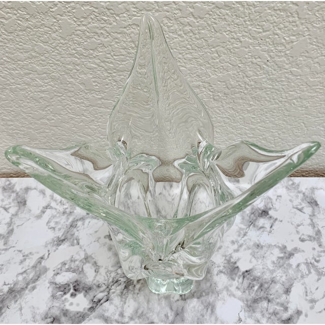 Contemporary Vintage Artisan Blown Glass Vase For Sale - Image 3 of 7