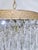 Vintage Hollywood Regency Floral Embossed Brass Tiered Waterfall Crystal Flush Mount Chandelier For Sale - Image 4 of 7