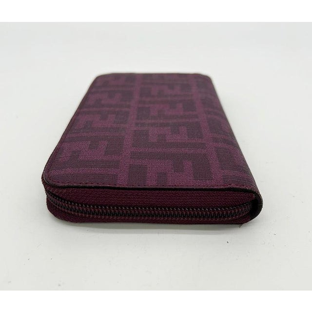 Mid 20th Century Fendi Purple Zucca Coated Canvas Long Wallet For Sale In Philadelphia - Image 6 of 11