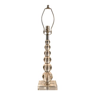 Clear Lucite Stacked Orb Table Lamp For Sale