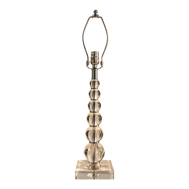 Clear Lucite Stacked Orb Table Lamp For Sale