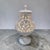 A beautifully crafted vintage Italian porcelain accent lamp by G. Calligani, model 2961, featuring an elegant pierced...