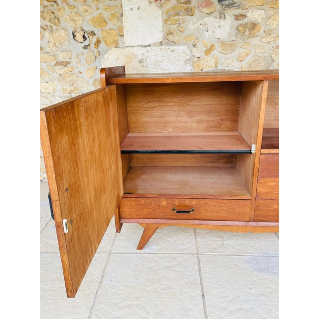 Mid-Century Modern Oak Highboard on Tapered Legs, 1950s For Sale - Image 12 of 18