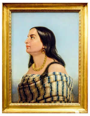 Unknown, Portrait of Anita Garibaldi, Oil Painting, Late 19th Century, Framed