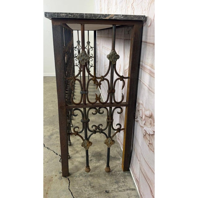 Pair of 19th Century Wrought Iron Consoles With Marble Tops For Sale - Image 17 of 18