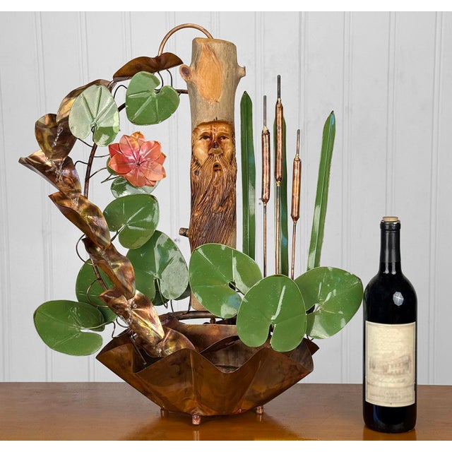 - Original 1 Off Fountain by Dinwoodie Copper Works - Completely Hand Crafted Showing a Whimsical Wet Land Forest Motif -...