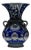 Handmade Ceramic Kandil Vase (50cm) Cobalt Blue Calligraphy Triple Handled Form For Sale