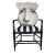Black 1950s Antique Faux Bamboo Armchairs in Black Lacquer and Striped Velvet Upholstery - Set of 2 For Sale - Image 8 of 13