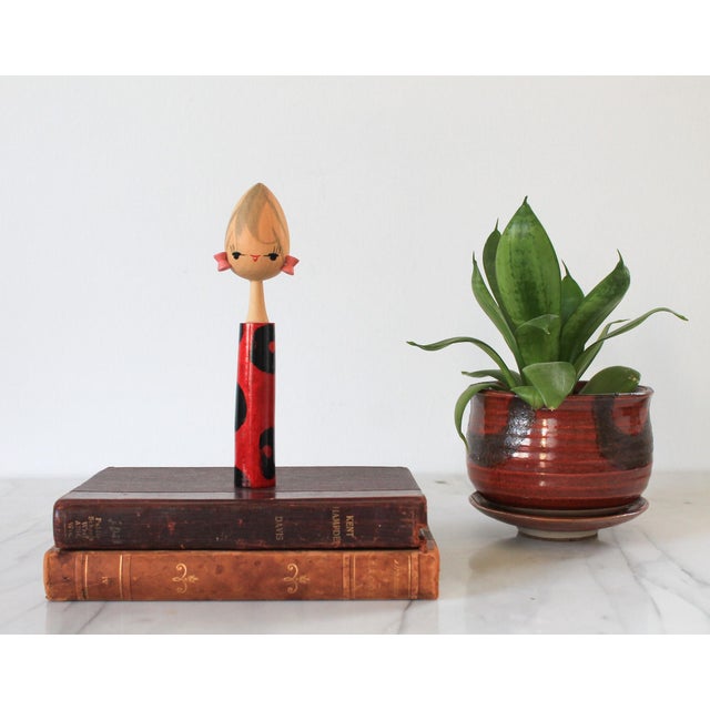 Vintage Japanese Kokeshi doll. Signed on bottom. Minor age wear.