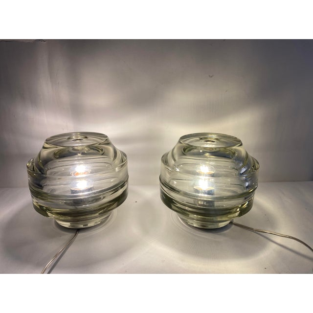 1960s Vintage Italian Andromeda Model Glass Lamps by Flavio Poli for Poliarte, 1960s, Set of 2 For Sale - Image 5 of 9