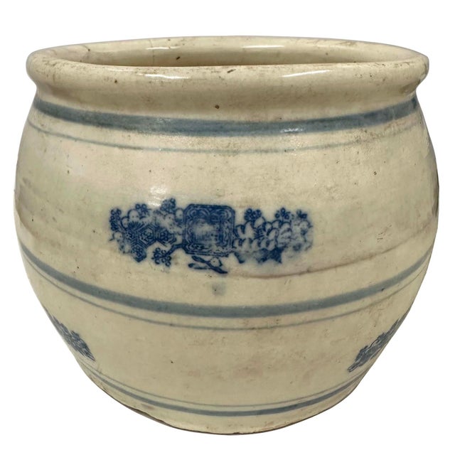 Chinese Early 20th Century Antique Chinese Ceramic Pickled Vegetable Jar For Sale - Image 3 of 9