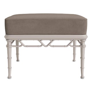 Brown Jordan Calcutta Ottoman, Dove frame with Fusion Taupe fabric For Sale