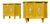 1970s Yellow and White Round Travertine Top Side Tables or Nightstands With Storage For Sale