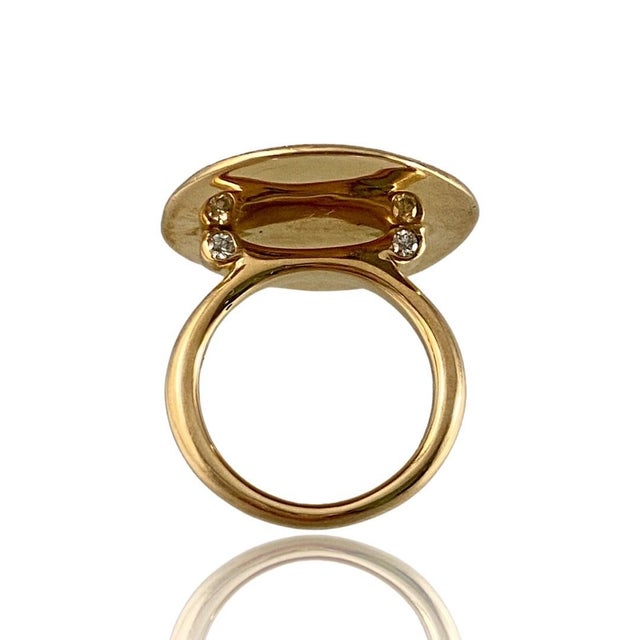 2020s 18k Gold Vintage Wax Seal Ring With Diamonds : Phoenix Rising , Size 8 For Sale - Image 5 of 5