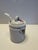 English Mid 20th Century Floral Porcelain Jam Pot With Matching Spoon For Sale - Image 3 of 9