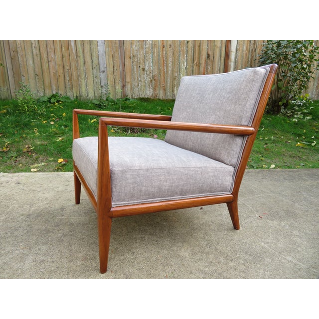 New Upholstery ~ t.h. Robsjohn-Gibbings Lounge Chair & Ottoman ~ Mid Century Modern For Sale - Image 13 of 17
