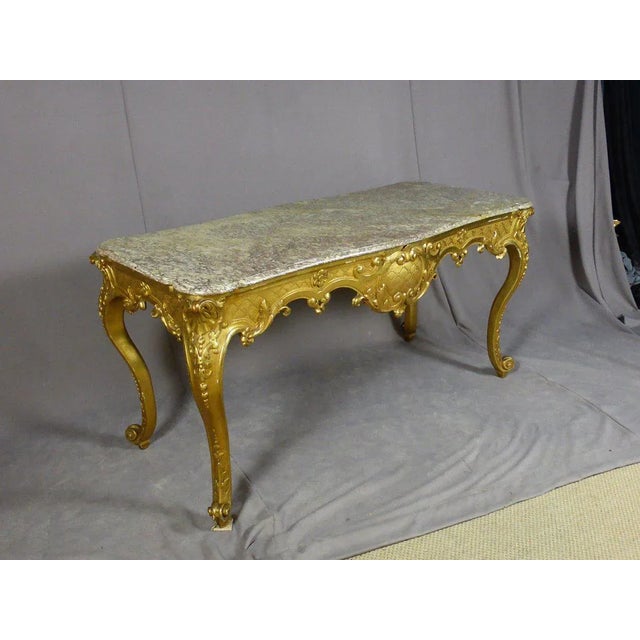Golden Wooden Console Table with Mirrow For Sale - Image 13 of 13