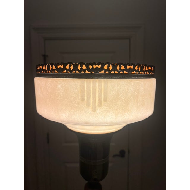 1920s 1920s Rare Intricate Art Deco Torchiere Floor Lamp For Sale - Image 5 of 11
