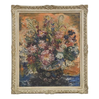 Floral Still Life, 1920s, Oil on Canvas, Framed For Sale