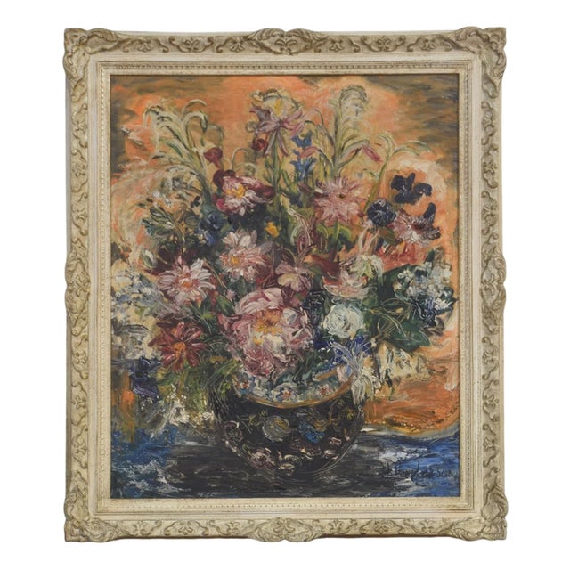 Floral Still Life, 1920s, Oil on Canvas, Framed For Sale