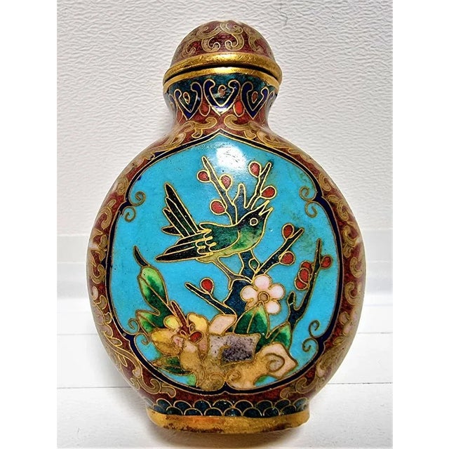 Antique Cloisonné Snuffbox with Lid, China For Sale - Image 11 of 11