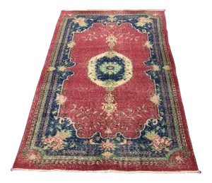 Vintage Turkish Faded Red Rug