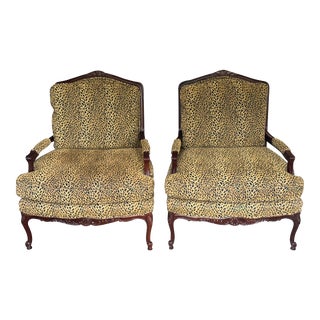 Vintage Baker Louis XVI Style Bergere Chairs - a Pair For Sale