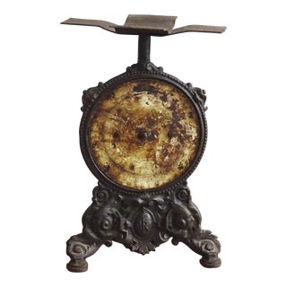 Antique Iron Kitchen Scale Wirtschafts, Ornate Household Scale For Sale