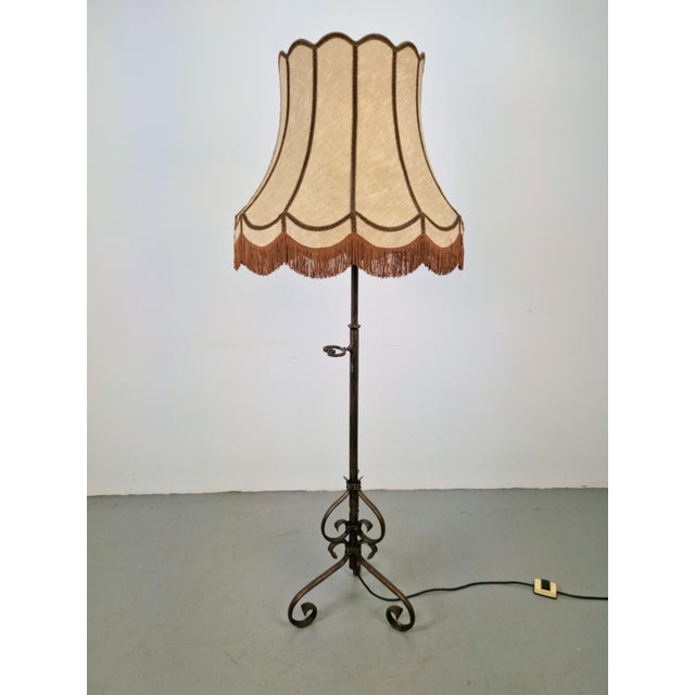 Metal Adjustable Wrought Iron Floor Lamp, 1930s For Sale - Image 7 of 7