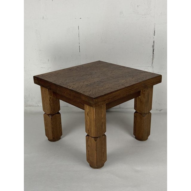 Brutalist Dutch Square Oak Coffee Table, 1960s For Sale - Image 11 of 18